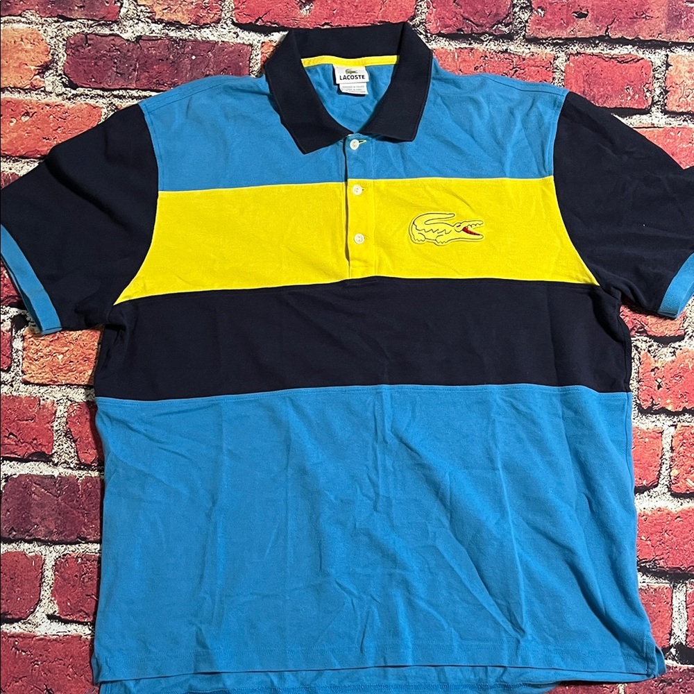 Lacoste Men's Polo Shirt in Blue, Yellow, and Black